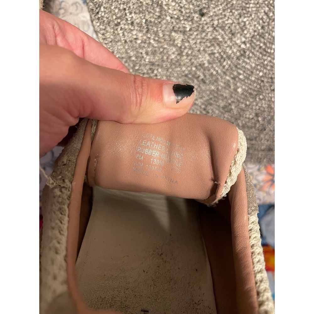 Tory Burch Good Luck Trainer Sneakers Cream Tan Suede Mesh Womens 8M - Picture 6 of 7